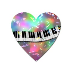 Piano Keys Music Colorful Heart Magnet by Mariart