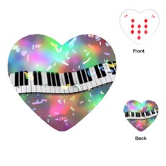 Piano Keys Music Colorful Playing Cards (heart) by Mariart