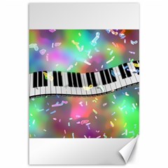 Piano Keys Music Colorful Canvas 12  X 18  by Mariart