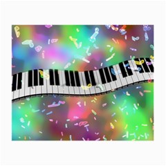 Piano Keys Music Colorful Small Glasses Cloth (2-side) by Mariart