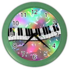 Piano Keys Music Colorful Color Wall Clock by Mariart