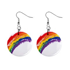 Watercolor Painting Rainbow Mini Button Earrings by Mariart