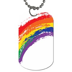 Watercolor Painting Rainbow Dog Tag (two Sides) by Mariart