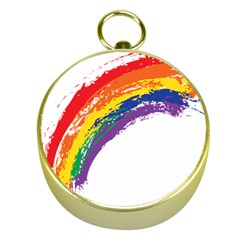 Watercolor Painting Rainbow Gold Compasses by Mariart