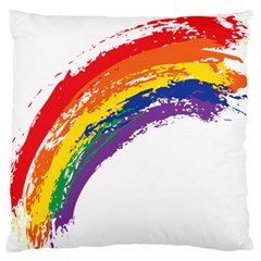 Watercolor Painting Rainbow Large Flano Cushion Case (two Sides) by Mariart