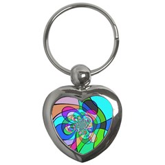 Retro Wave Background Pattern Key Chains (heart)  by Mariart