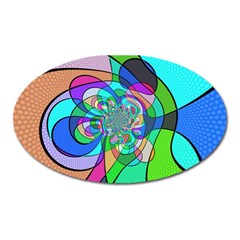 Retro Wave Background Pattern Oval Magnet by Mariart