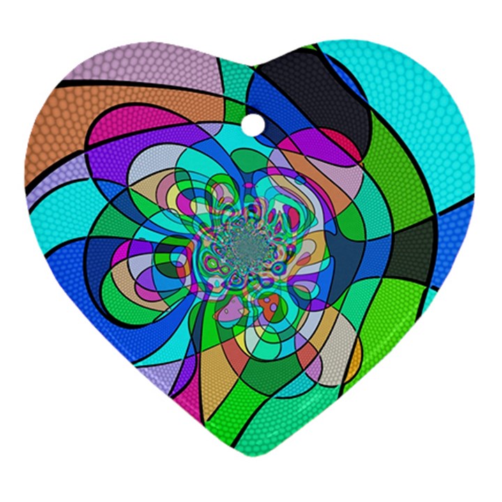 Retro Wave Background Pattern Heart Ornament (Two Sides)