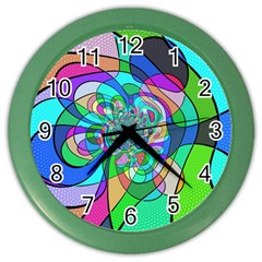 Retro Wave Background Pattern Color Wall Clock by Mariart