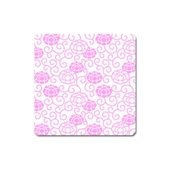 Peony Spring Flowers Square Magnet by Mariart