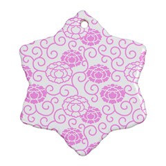 Peony Spring Flowers Snowflake Ornament (two Sides) by Mariart