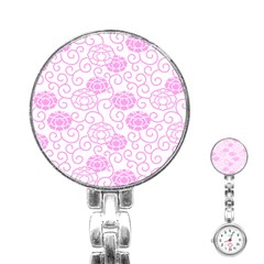 Peony Spring Flowers Stainless Steel Nurses Watch by Mariart