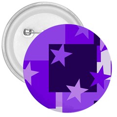 Purple Stars Pattern Shape 3  Buttons by Pakrebo