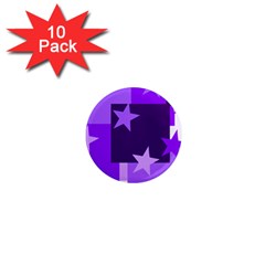 Purple Stars Pattern Shape 1  Mini Magnet (10 Pack)  by Pakrebo