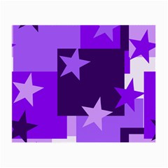 Purple Stars Pattern Shape Small Glasses Cloth (2-side) by Pakrebo