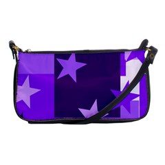 Purple Stars Pattern Shape Shoulder Clutch Bag by Pakrebo