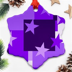 Purple Stars Pattern Shape Snowflake Ornament (two Sides) by Pakrebo