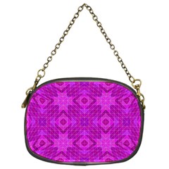 Magenta Mosaic Pattern Triangle Chain Purse (one Side) by Pakrebo