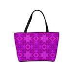 Magenta Mosaic Pattern Triangle Classic Shoulder Handbag Back