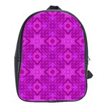 Magenta Mosaic Pattern Triangle School Bag (Large) Front