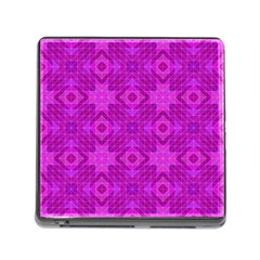 Magenta Mosaic Pattern Triangle Memory Card Reader (square 5 Slot)