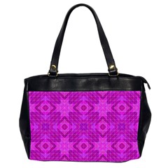 Magenta Mosaic Pattern Triangle Oversize Office Handbag (2 Sides) by Pakrebo