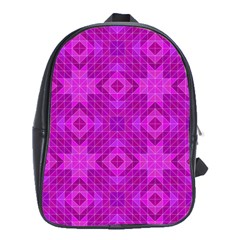 Magenta Mosaic Pattern Triangle School Bag (xl) by Pakrebo