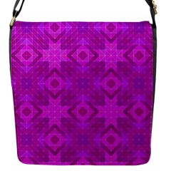 Magenta Mosaic Pattern Triangle Flap Closure Messenger Bag (s) by Pakrebo