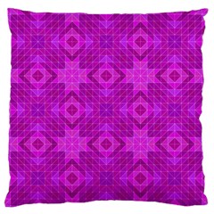 Magenta Mosaic Pattern Triangle Large Flano Cushion Case (one Side) by Pakrebo