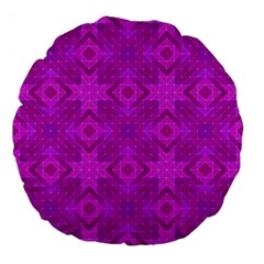 Magenta Mosaic Pattern Triangle Large 18  Premium Flano Round Cushions by Pakrebo