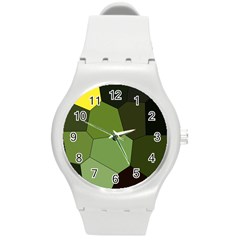 Mosaic Structure Background Tile Round Plastic Sport Watch (m)