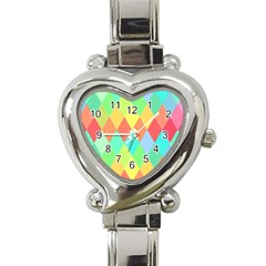 Low Poly Triangles Heart Italian Charm Watch