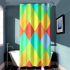 Low Poly Triangles Shower Curtain 36  X 72  (stall)  by Pakrebo