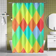 Low Poly Triangles Shower Curtain 48  X 72  (small)  by Pakrebo