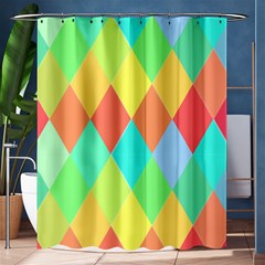 Low Poly Triangles Shower Curtain 60  X 72  (medium)  by Pakrebo