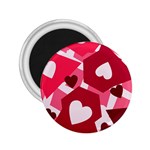 Pink Hearts Pattern Love Shape 2.25  Magnets Front