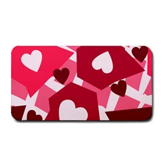 Pink Hearts Pattern Love Shape Medium Bar Mats by Pakrebo