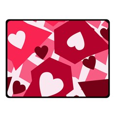 Pink Hearts Pattern Love Shape Fleece Blanket (small) by Pakrebo