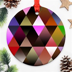 Abstract Geometric Triangles Shapes Ornament (round) by Pakrebo