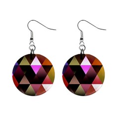 Abstract Geometric Triangles Shapes Mini Button Earrings by Pakrebo