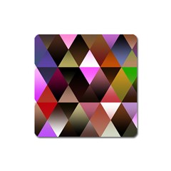 Abstract Geometric Triangles Shapes Square Magnet by Pakrebo