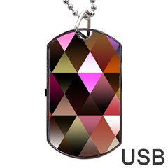 Abstract Geometric Triangles Shapes Dog Tag Usb Flash (two Sides) by Pakrebo