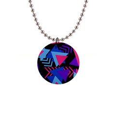 Memphis Pattern Geometric Abstract 1  Button Necklace