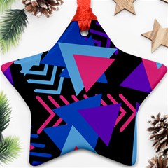 Memphis Pattern Geometric Abstract Star Ornament (two Sides) by Pakrebo