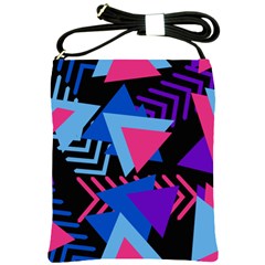 Memphis Pattern Geometric Abstract Shoulder Sling Bag by Pakrebo