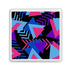 Memphis Pattern Geometric Abstract Memory Card Reader (square) by Pakrebo