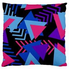 Memphis Pattern Geometric Abstract Large Flano Cushion Case (two Sides) by Pakrebo