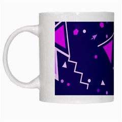 Purple Blue Geometric Pattern White Mugs by Pakrebo