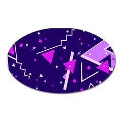 Purple Blue Geometric Pattern Oval Magnet by Pakrebo