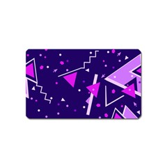 Purple Blue Geometric Pattern Magnet (name Card) by Pakrebo